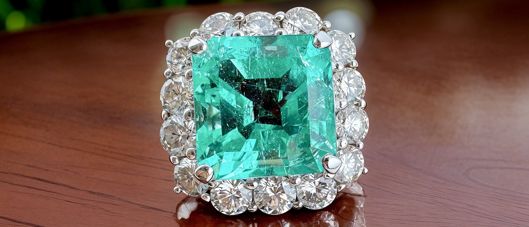 Prsten s kolumbisjkým smaragdem a diamanty